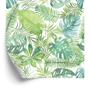 Papier Peint Feuilles Délicates Peintes À L'aquarelle – Image 2