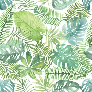 Papier Peint Feuilles Délicates Peintes À L'aquarelle – Image 1