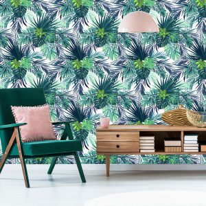 Papier Peint Feuilles Exotiques Sombres – Image 6