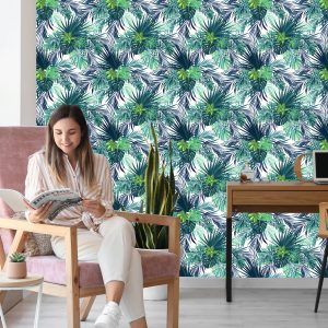 Papier Peint Feuilles Exotiques Sombres – Image 7