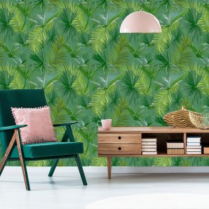 Papier Peint Thème Vert Avec Des Feuilles – Image 6