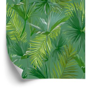 Papier Peint Thème Vert Avec Des Feuilles – Image 2