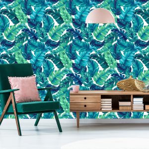 Papier Peint Feuilles Vert-Bleu – Image 6