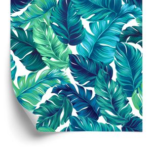Papier Peint Feuilles Vert-Bleu – Image 2