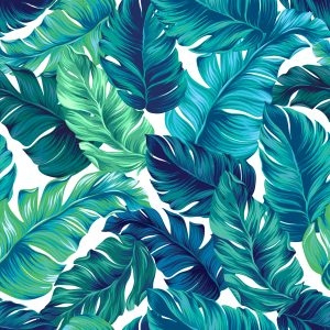 Papier Peint Feuilles Vert-Bleu – Image 1