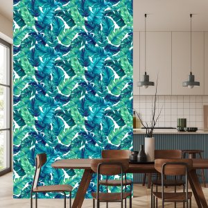 Papier Peint Feuilles Vert-Bleu – Image 4