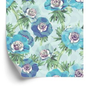 Papier Peint Belles Fleurs D'anémones Bleues – Image 2