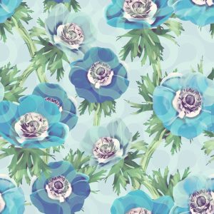 Papier Peint Belles Fleurs D'anémones Bleues – Image 1