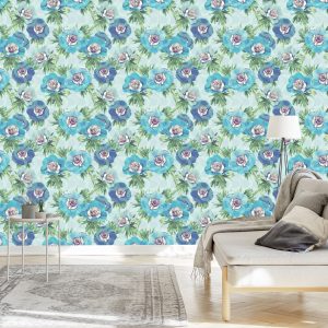Papier Peint Belles Fleurs D'anémones Bleues – Image 3