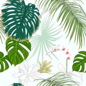 Papier Peint Diverses Feuilles Et Fleurs – Image 1