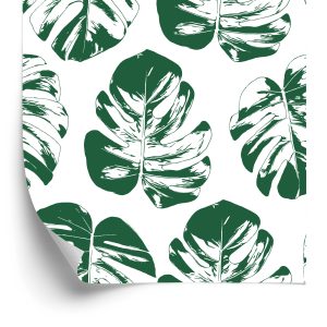 Papier Peint Feuilles Vert-Blanc – Image 2