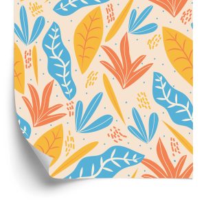 Papier Peint Feuilles Colorées De Différentes Formes – Image 2