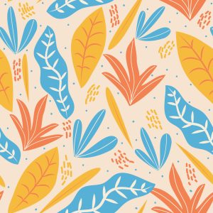 Papier Peint Feuilles Colorées De Différentes Formes – Image 1