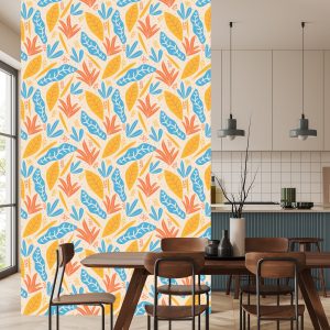 Papier Peint Feuilles Colorées De Différentes Formes – Image 4