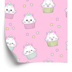Papier Peint Pour Les Enfants-Chatons Mignons-Muffins – Image 2