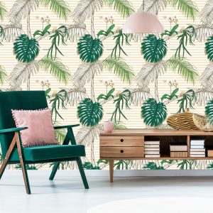 Papier Peint Feuilles Vertes Et Palmiers – Image 6