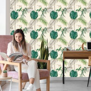 Papier Peint Feuilles Vertes Et Palmiers – Image 7