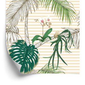 Papier Peint Feuilles Vertes Et Palmiers – Image 2
