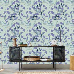 Papier Peint Feuilles Violettes Et Bleues – Image 5