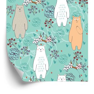 Papier Peint Pour Les Enfants - Happy Bears Colorés – Image 2