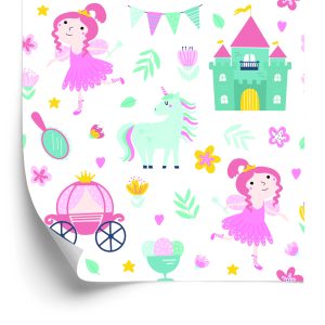 Papier Peint Pour Les Enfants - Licornes Et Princesses – Image 2