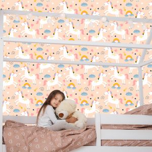 Papier Peint Pour Les Enfants - Jolies Licornes Colorées – Image 7