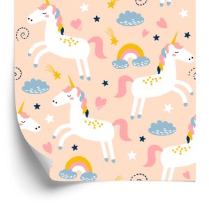 Papier Peint Pour Les Enfants - Jolies Licornes Colorées – Image 2