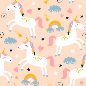 Papier Peint Pour Les Enfants - Jolies Licornes Colorées – Image 1