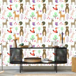 Papier Peint Pour Les Enfants - Animaux De La Forêt – Image 5