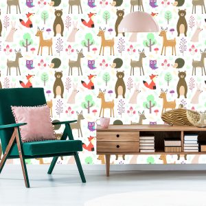Papier Peint Pour Les Enfants - Animaux De La Forêt – Image 6