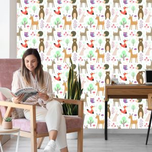 Papier Peint Pour Les Enfants - Animaux De La Forêt – Image 7