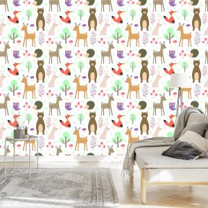 Papier Peint Pour Les Enfants - Animaux De La Forêt – Image 3