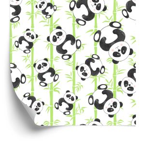 Papier Peint Pour Les Enfants - Pandas Et Bambous Souriants – Image 2