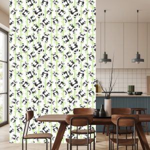 Papier Peint Pour Les Enfants - Pandas Et Bambous Souriants – Image 4