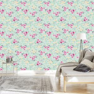 Papier Peint Motif Floral Coloré – Image 3