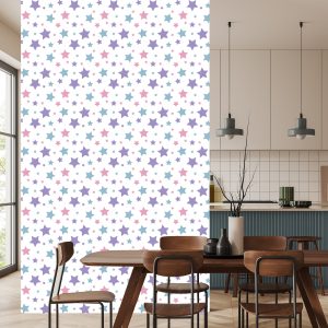 Papier Peint Pour Enfants - Etoiles Bleues, Roses Et Violettes – Image 4
