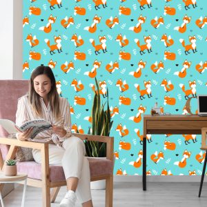 Papier Peint Renards Heureux Avec Des Coeurs – Image 7