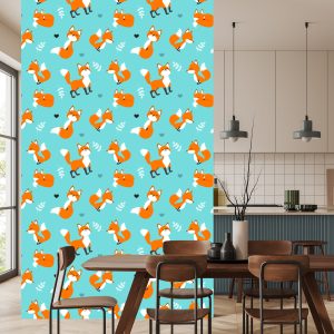 Papier Peint Renards Heureux Avec Des Coeurs – Image 4
