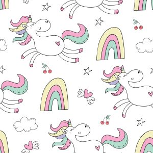 Papier Peint Pour Les Enfants - Licornes Colorées – Image 1