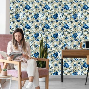 Papier Peint Belles Fleurs Bleues – Image 7