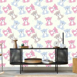 Papier Peint Pour Les Enfants - Happy Teddy Bears Aux Couleurs Pastel – Image 5