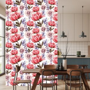 Papier Peint Roses Pivoines Et Lavande – Image 4