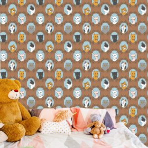 Papier Peint Pour Les Enfants - Chats Drôles - Style Rétro – Image 6