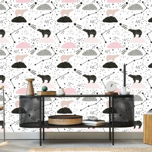 Papier Peint Pour Les Enfants - Ours Et Étoiles – Image 5