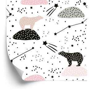 Papier Peint Pour Les Enfants - Ours Et Étoiles – Image 2