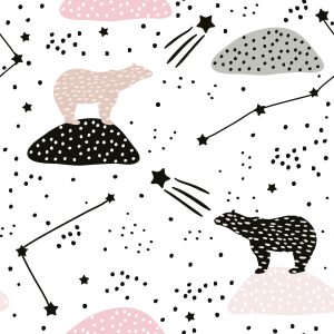 Papier Peint Pour Les Enfants - Ours Et Étoiles – Image 1