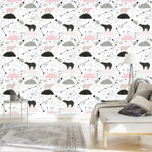 Papier Peint Pour Les Enfants - Ours Et Étoiles – Image 3