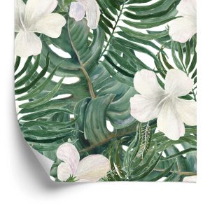 Papier Peint Feuilles De Palmier À L'hibiscus – Image 2