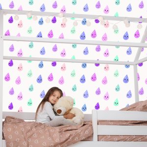 Papier Peint Pour Les Enfants - Gouttelettes Joyeuses Colorées – Image 7