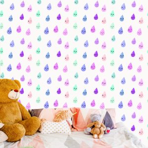 Papier Peint Pour Les Enfants - Gouttelettes Joyeuses Colorées – Image 6